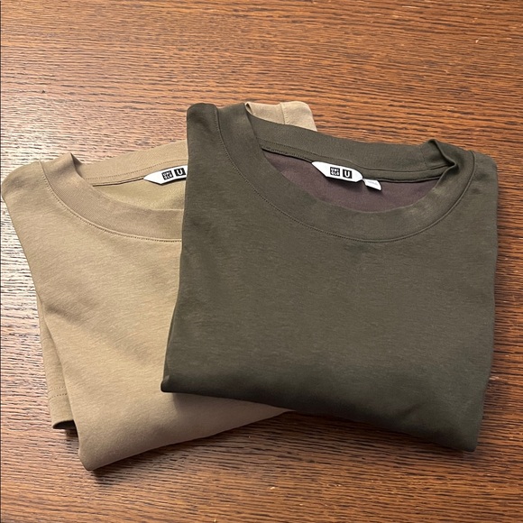 Uniqlo Other - Uniqlo U AIRism Men’s T-Shirt Bundle (2) | Khaki & Olive Green | Size L